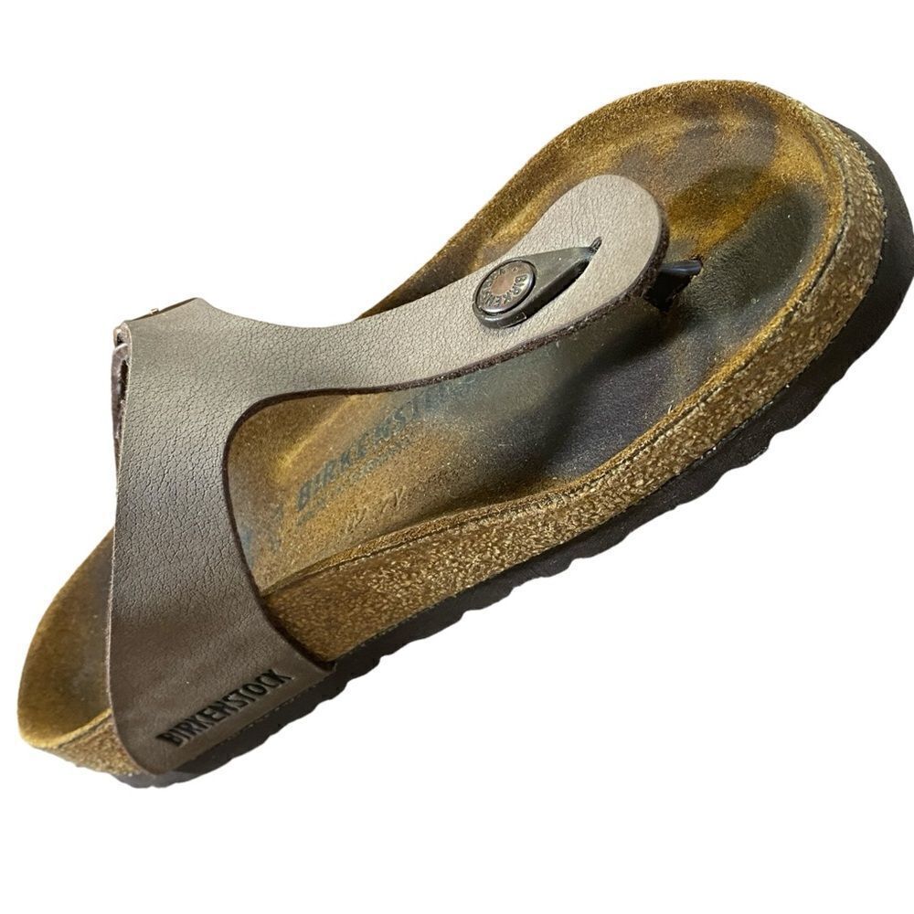 Women's Birkenstock Gizeh Birko-Flor Brown Thong Sandals Size 37